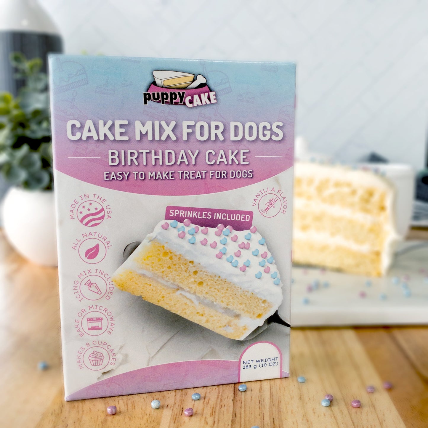 Puppy Cake Mix Birthday Cake Flavored with Pupfetti Sprinkles 9.5 oz