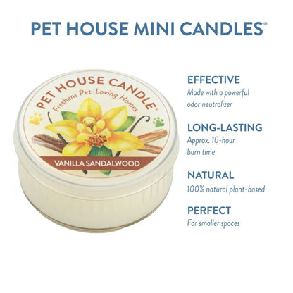 Pet House Vanilla Sandalwood Plant-Based Soy Wax Mini Candle 1.5 oz