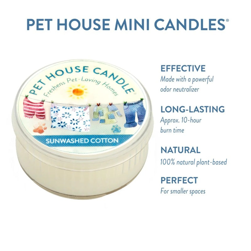 Pet House Sunwashed Cotton Plant-Based Soy Wax Mini Candle 1.5 oz