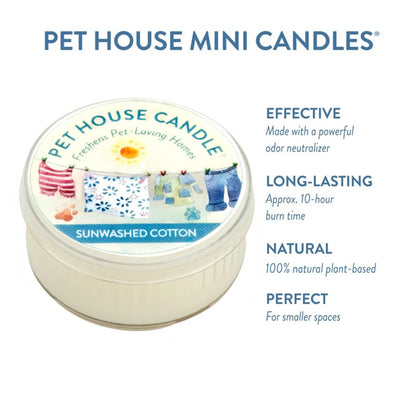 Pet House Sunwashed Cotton Plant-Based Soy Wax Mini Candle 1.5 oz
