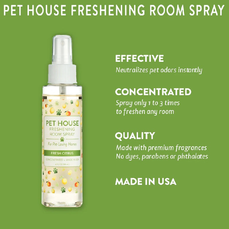 Pet House Fresh Citrus Freshening Room Spray 4 fl oz