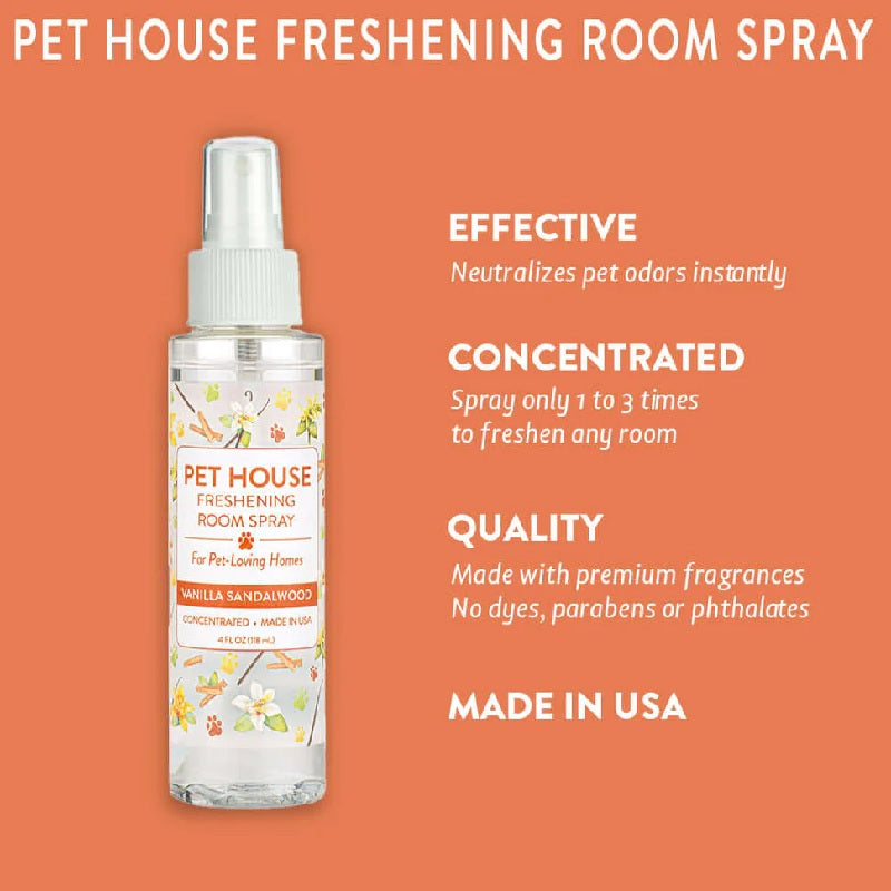 Pet House Vanilla Sandalwood Freshening Room Spray 4 fl oz