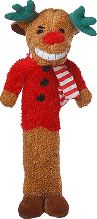 Multipet Holiday Loofa Reindeer Dog Toy 12"