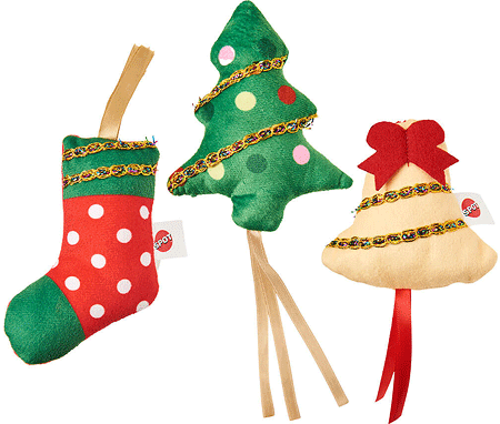 Holiday Festive Catnip Toy Assorted 4"