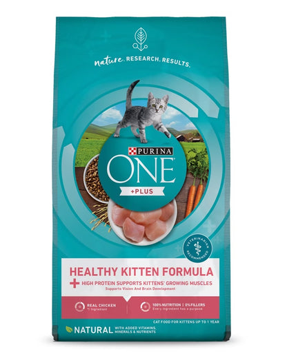 Purina ONE +Plus Healthy Kitten Natural Dry Cat Food 3.5 LB