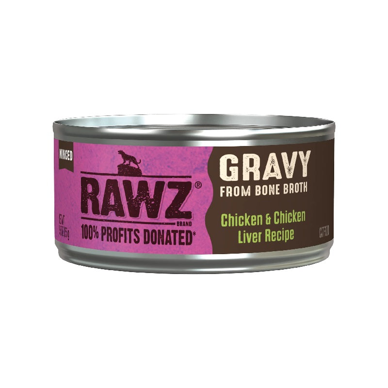 Rawz Chicken & Chicken Liver Recipe in Gravy Canned Cat Food, 5.5 oz