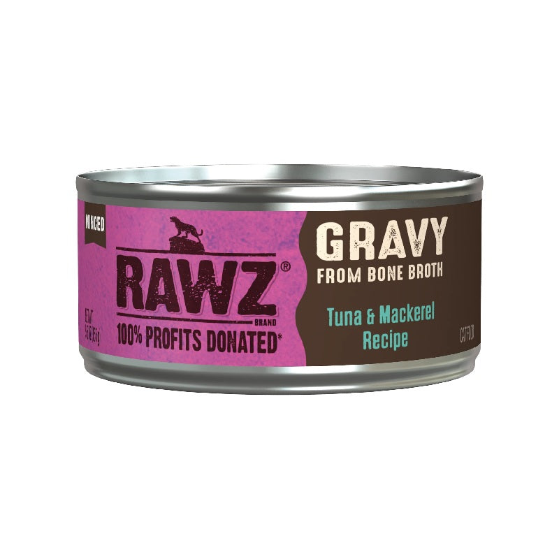Rawz Tuna & Mackerel Recipe in Gravy Canned Cat Food, 5.5 oz