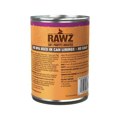 Rawz Digestive Support Pork, Turkey & Pumpkin Canned Dog Food 12.5 oz.
