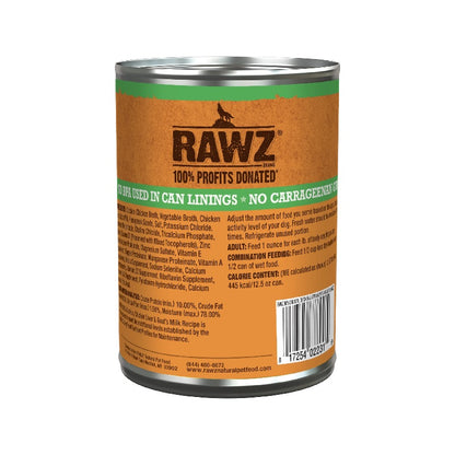 Rawz With Goat's Milk 96% Chicken & Chicken Liver Canned Dog Food 12.5 oz