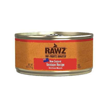 Rawz 94% Venison Recipe with Green Mussels Pate Canned Dog Food 6oz