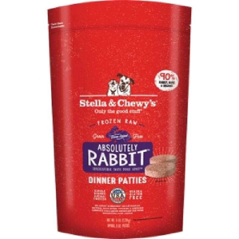 Stella & Chewy's Frozen Raw Dinner Patties Absolutely Rabbit Dog Food, 6lb