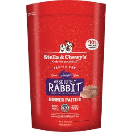 Stella & Chewy's Frozen Raw Dinner Patties Absolutely Rabbit Dog Food, 6lb