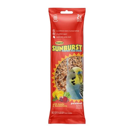 Higgins Sunburst Gourmet Treat Sticks Beets & Dandelions for Parakeet 2.1 oz