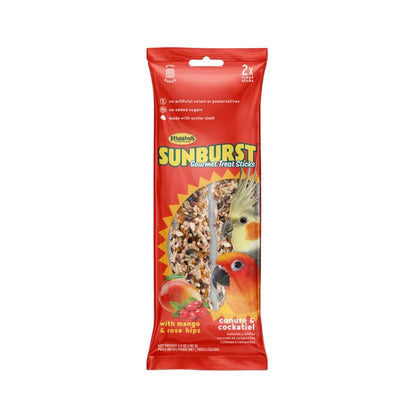 Higgins Sunburst Gourmet Treat Sticks Mango & Rose Hips for Conure & Cockatiel 4.9 oz