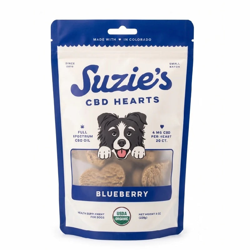 Suzie's CBD Hearts Dog Treats Blueberry, 8 oz