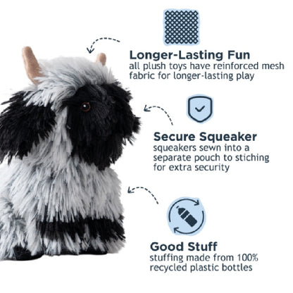 Tall Tails Highland Sheep with Squeaker Dog Toy
