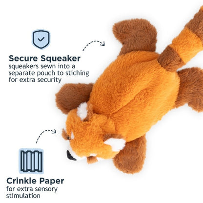 Tall Tails Stuffless Red Panda Squeaker Dog Toy