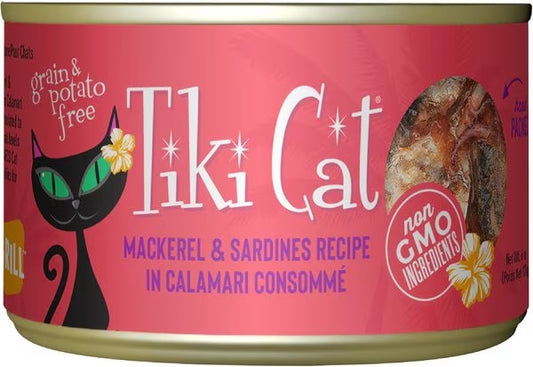 Tiki Cat Grill Mackerel & Sardine in Calamari Consomme Grain-Free Canned Cat Food