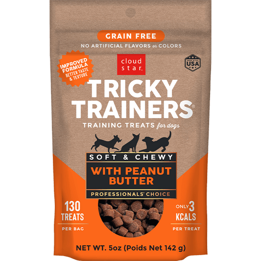 Cloud Star Tricky Trainers Soft & Chewy Peanut Butter Flavor Grain-Free Dog Treats 5 oz