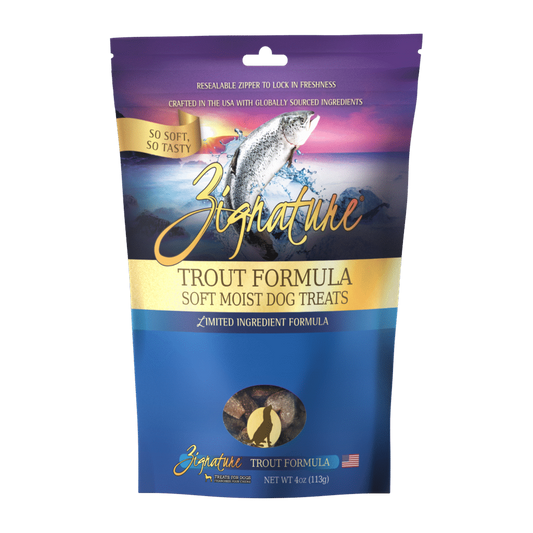 Zignature Trout Formula Soft Moist Dog Treats 4 oz