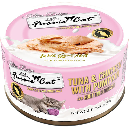 Fussie Cat Super Premium Tuna & Chicken with Pumpkin in Goat Milk Mousse Kitten Recipe