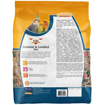 Sunseed vita Cockatiel & Lovebird diet 5lb
