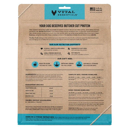 Vital Essentials Freeze Dried Raw Protein Beef Soft Nibs Dog Food 14 oz.