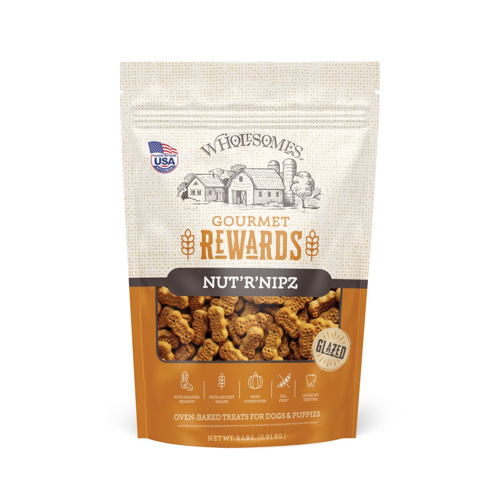 Wholesomes Gourmet Rewards Nut’R’Nipz Peanut Flavor Dog Biscuits 2lb