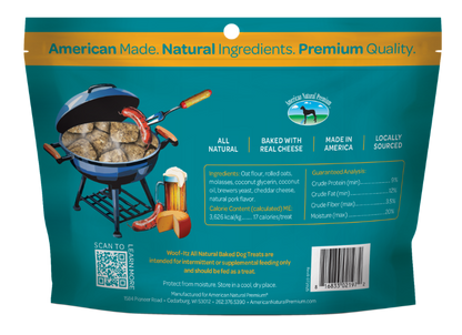 American Natural Premium Woof-Itz Cheesin' Beer Brat Dog Treats 8 oz