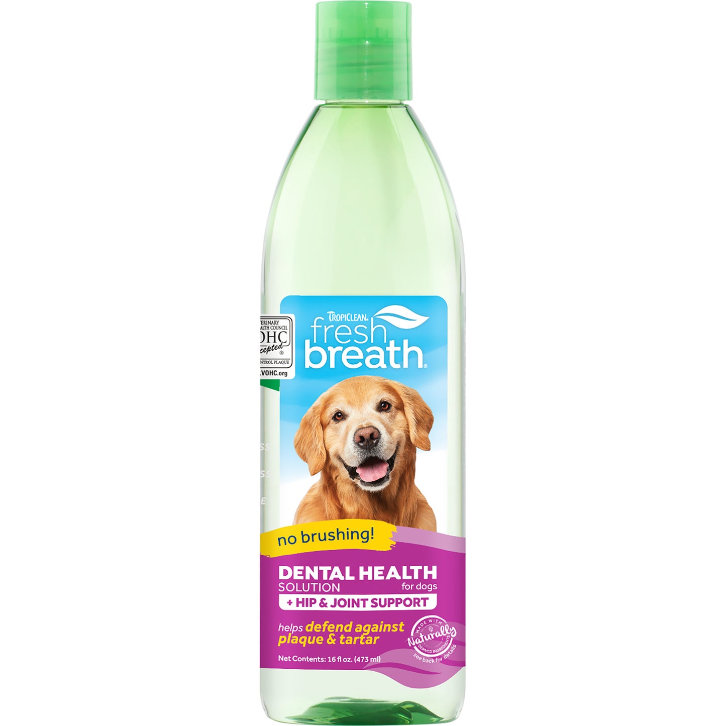 TropiClean Fresh Breath Dental Health Solution + Hip & Joint Support Dog Dental Water Additive