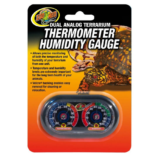 Zoo Med Economy Dual Analog Terrarium Thermometer Humidity Gauge