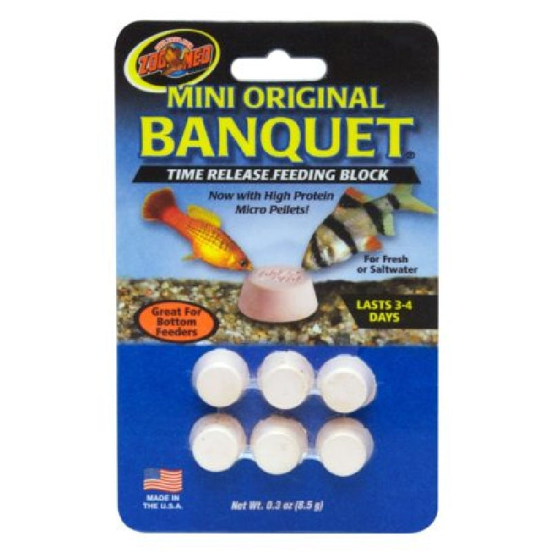Zoo Med Mini Original Banquet Time Released Fish Feeding Block, .3 oz