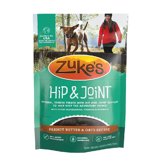 Zuke's Hip & Joint Supplement Peanut Butter & Oats Recipe Dog Treats 6 oz