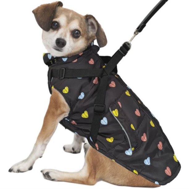 Fashion Pet Puffy Heart Harness Coat