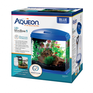 Aqueon SmartClean 1 Gallon LED MiniBow Kit Blue