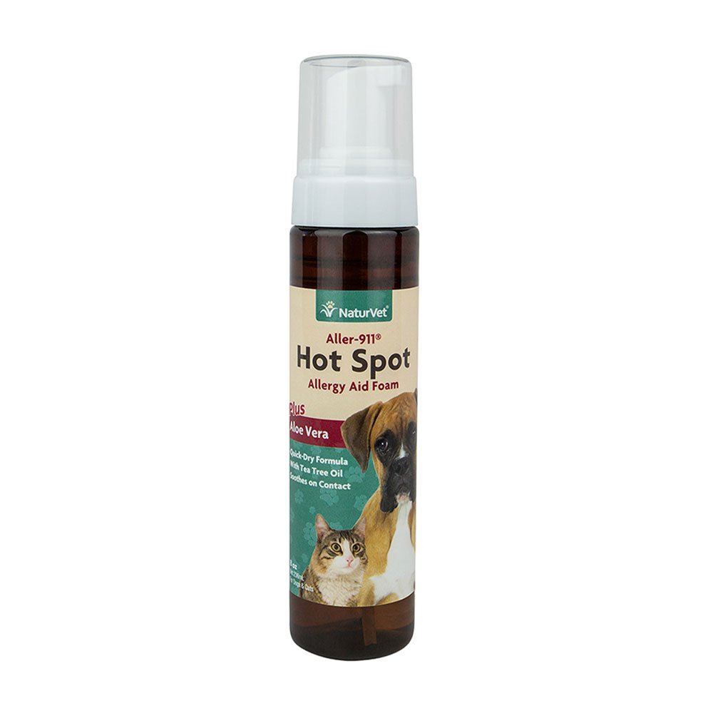 Naturvet Aller-911 Hot Spot Allergy Aid Foam with Aloe Vera for Dogs & Cats 8 oz.