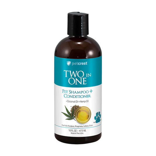 Petcrest Two in One Shampoo + Conditioner for Cats & Dogs 16 oz.