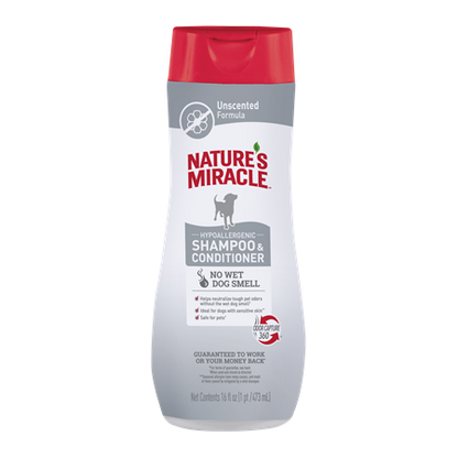 Nature's Miracle Hypoallergenic Shampoo for Dogs Unscented, 16 oz.