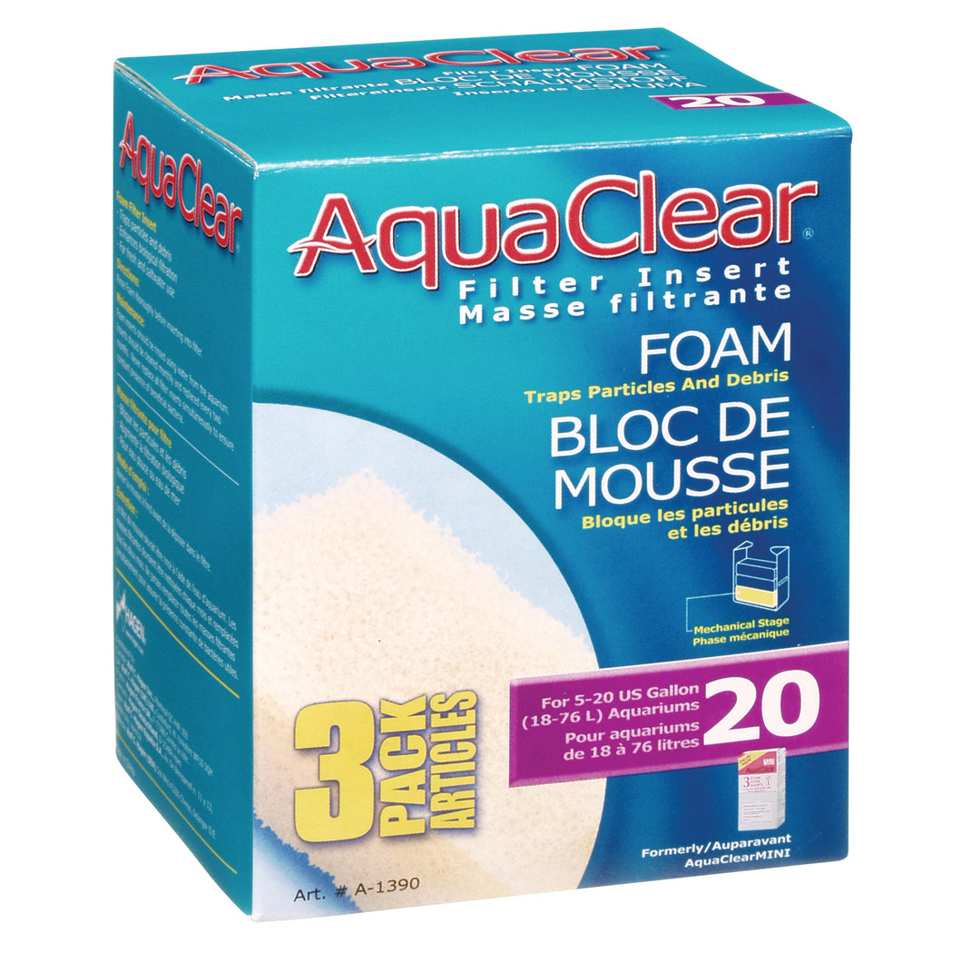 AquaClear Foam 20 Media Insert 3 Pack