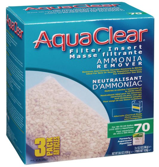 AquaClear Ammonia Remover 70 Media Insert 3 pack