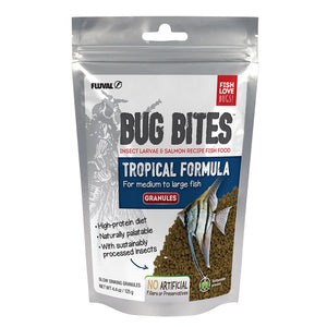 Fluval Bug Bites Tropical Formula Granules for Medium to Large Fish