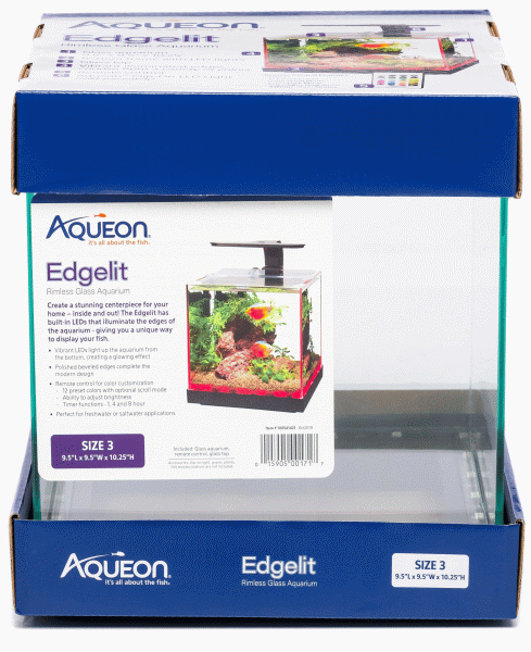 Aqueon Edgelit 3 Gallon Rimless Cube