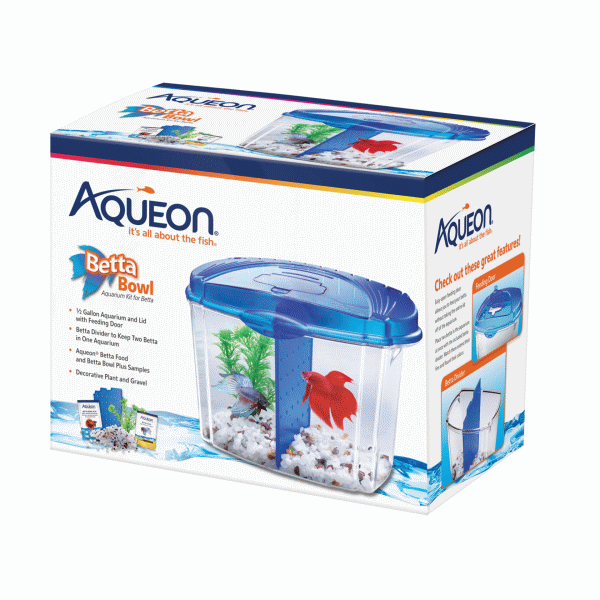 Aqueon Betta Bowl 0.5 Gallon Kit Blue