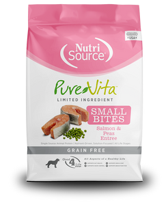 NutriSource Pure Vita Small Bites Salmon & Peas Kibble