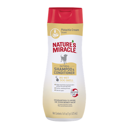 Nature's Miracle Oatmeal Shampoo & Conditioner for Dogs Pistachio Cream 16 oz.