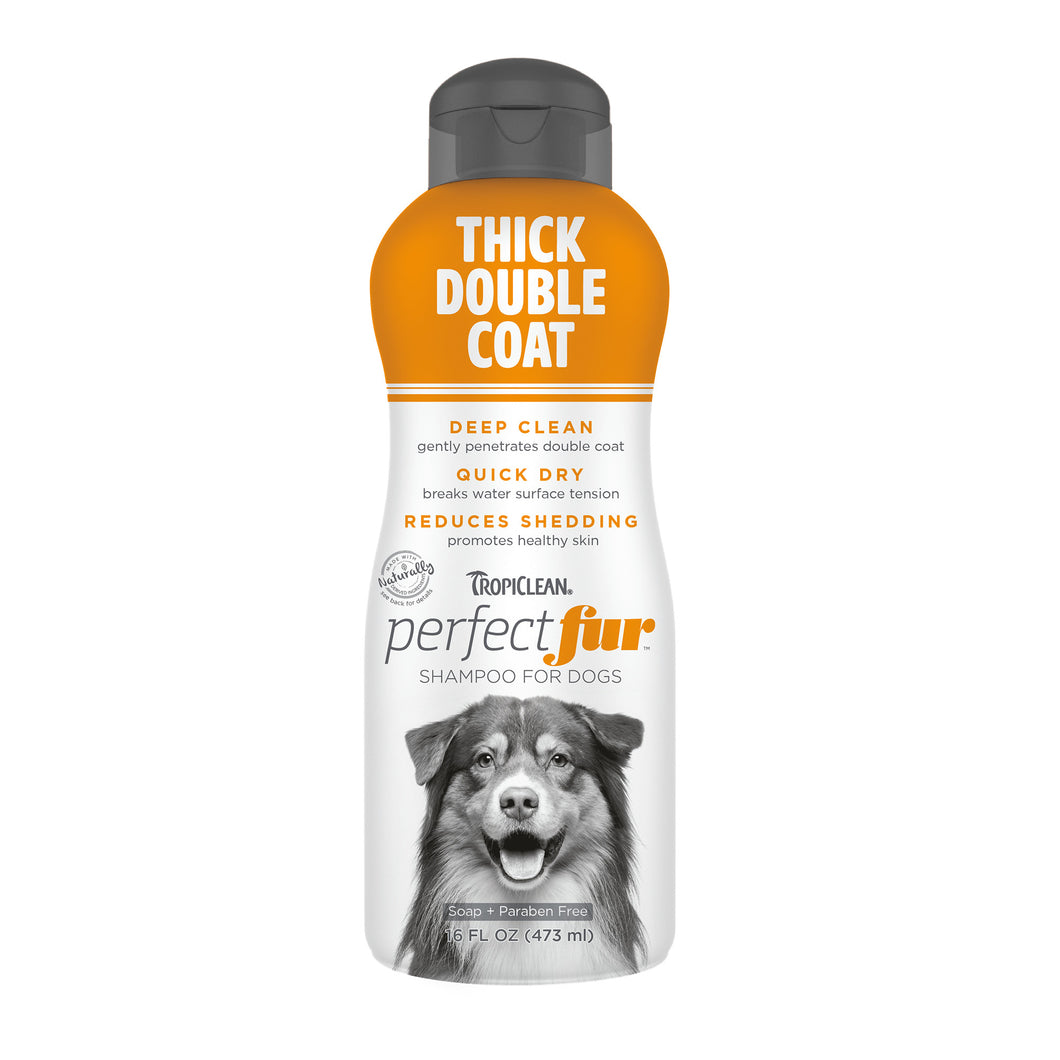 Tropiclean Perfect Fur Thick Double Coat Shampoo for Dogs 16 oz.