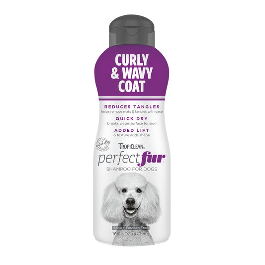 Tropiclean Perfect Fur Curly & Wavy Coat Dog Shampoo 16 oz.