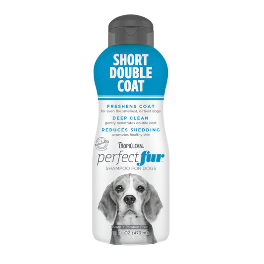 Tropiclean Perfect Fur Short Double Coat Shampoo for Dogs 16 oz.