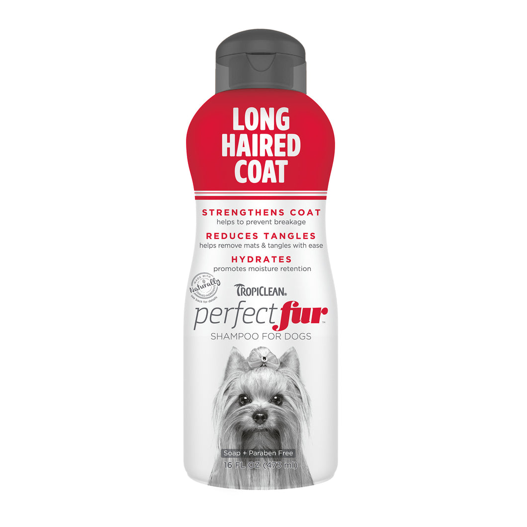 Tropiclean Perfect Fur Long Haired Coat Shampoo for Dogs 16 oz.